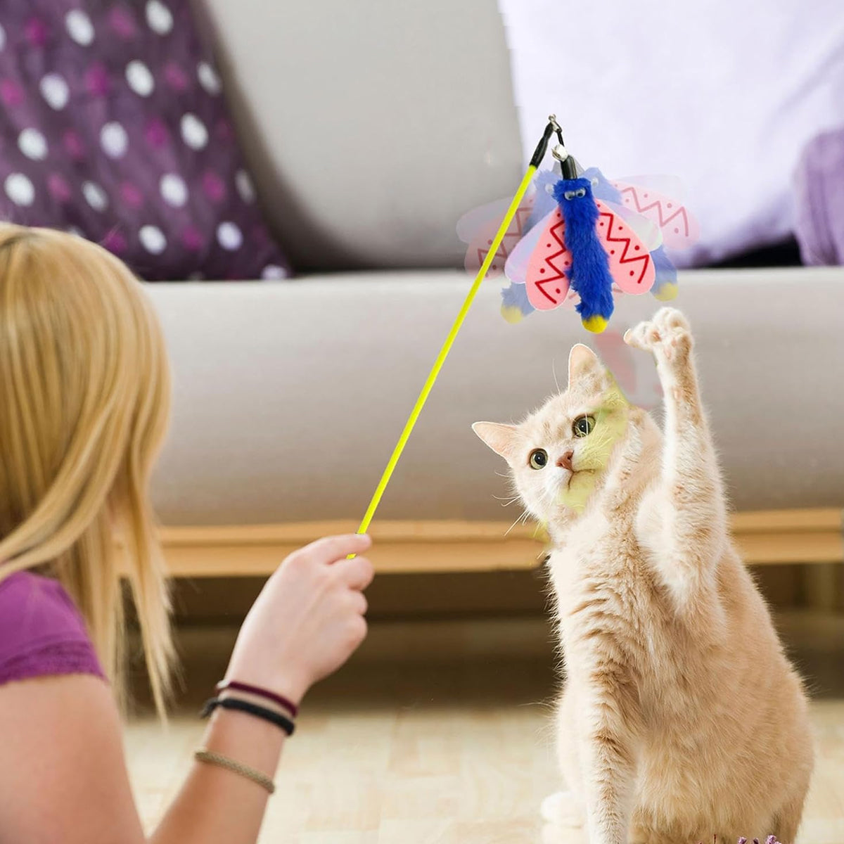 Interactive Feather Teaser Wand