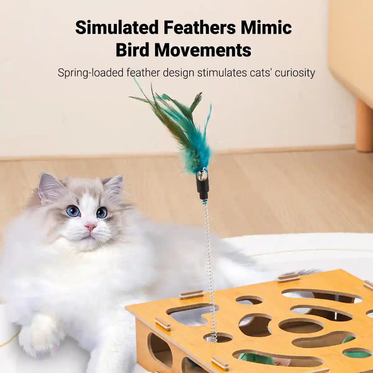 Interactive Maze Cat Toy With Balls And Feather Stick