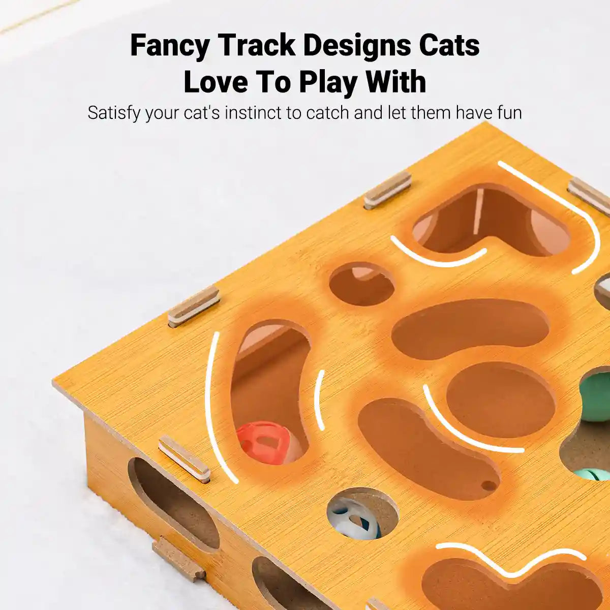Interactive Maze Cat Toy With Balls And Feather Stick