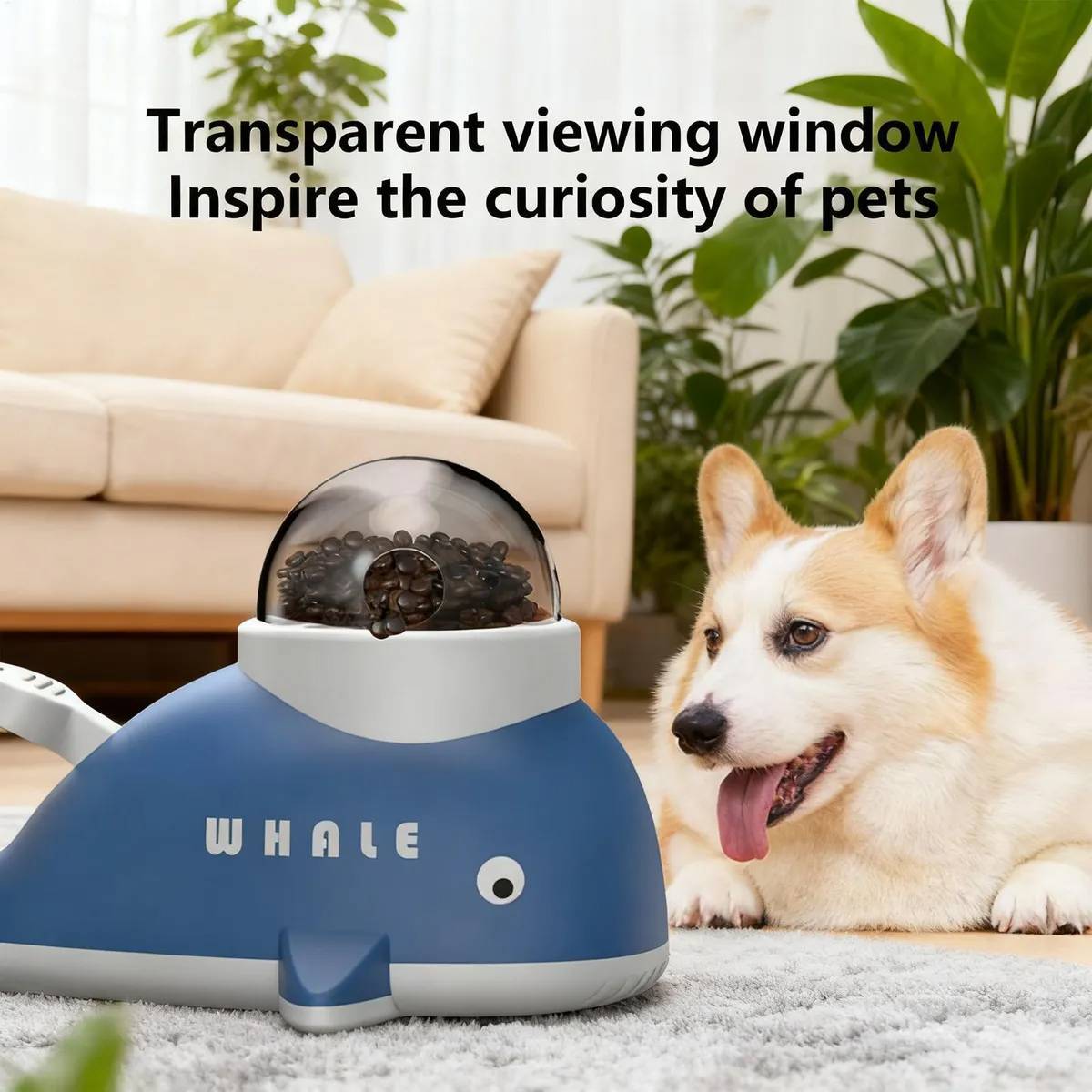 Pet Treat Dispenser Toy Interactive Whale Puzzle Toy