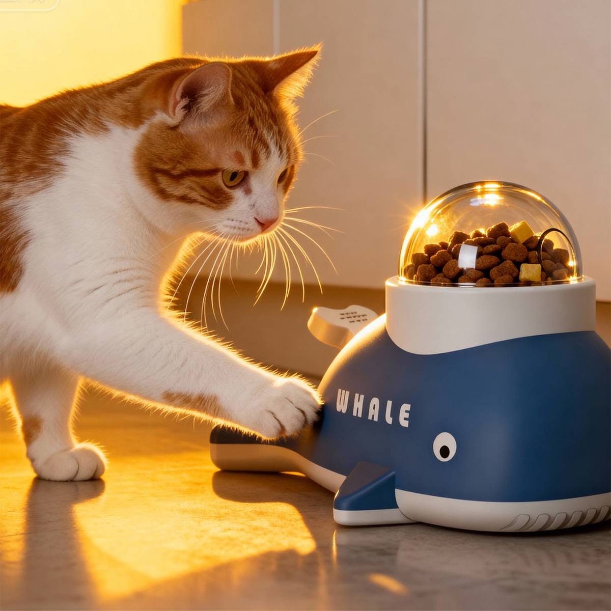 Pet Treat Dispenser Toy Interactive Whale Puzzle Toy