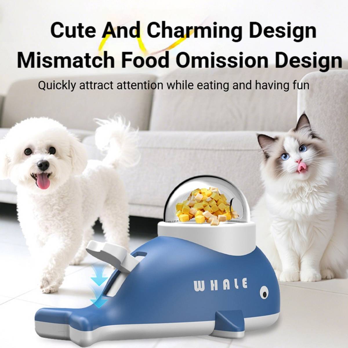 Pet Treat Dispenser Toy Interactive Whale Puzzle Toy