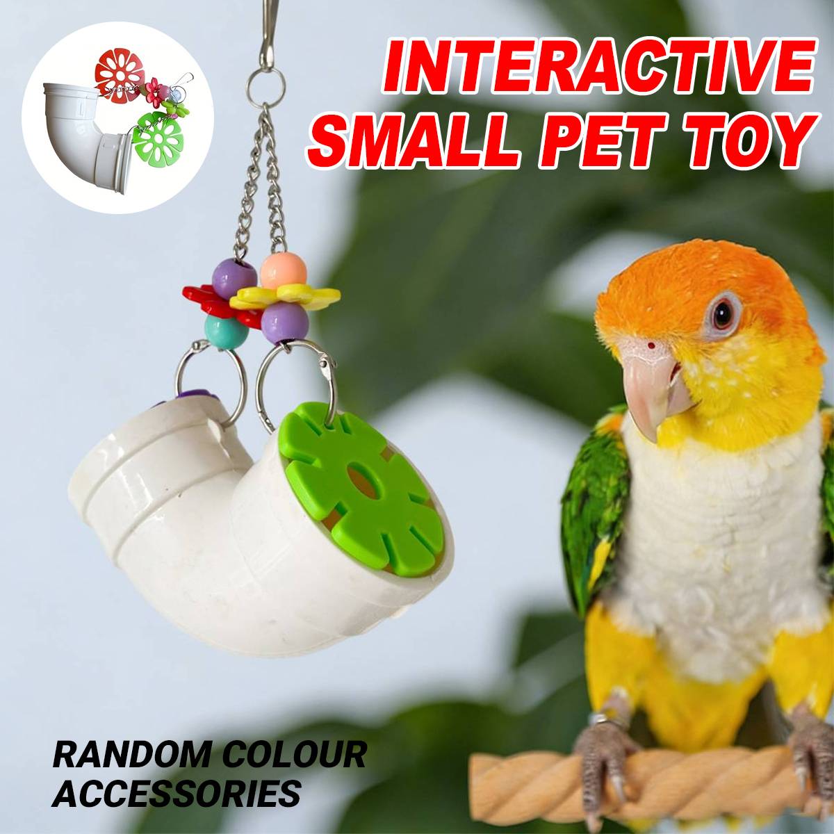 Interactive Bird Toy Hanging Food Dispenser