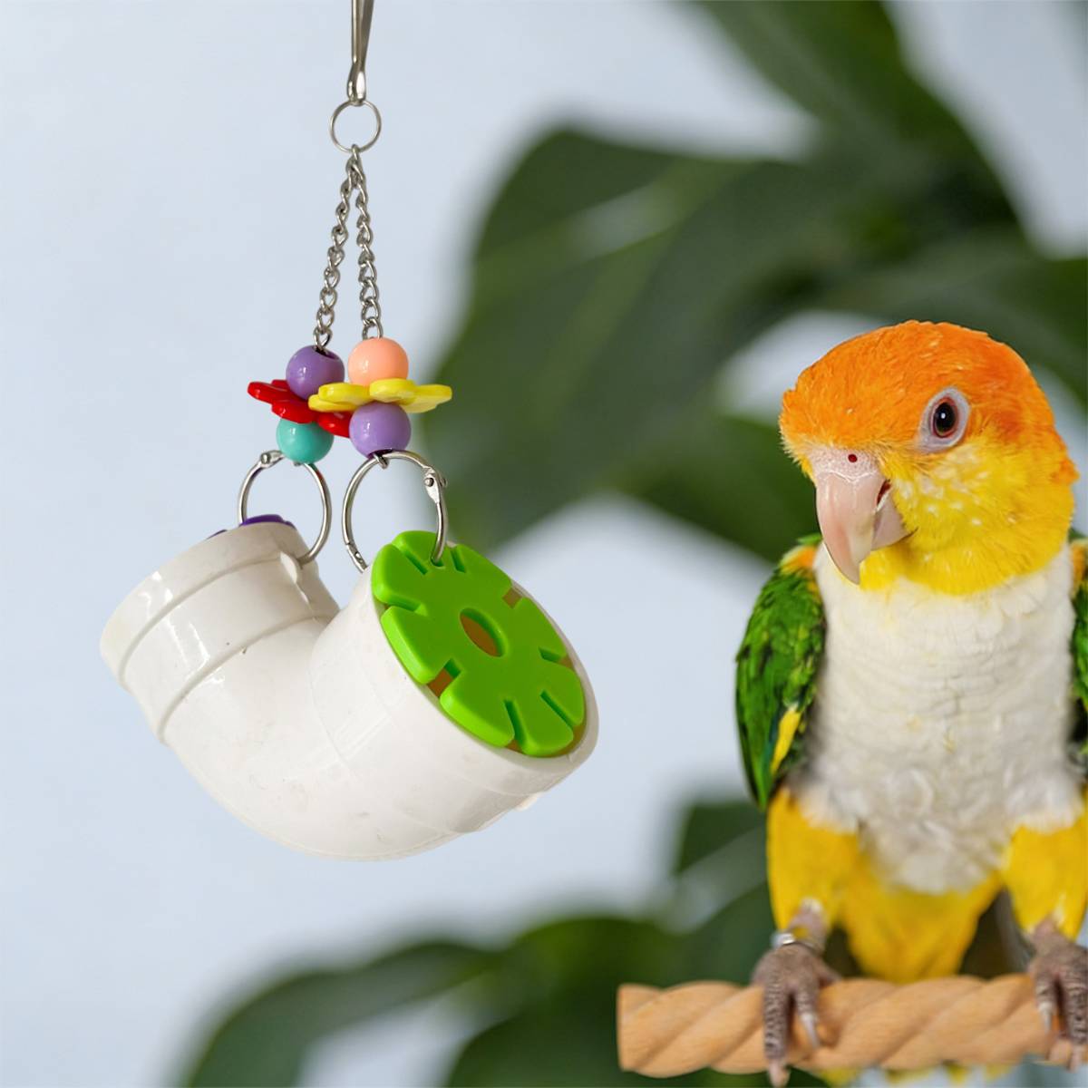 Interactive Bird Toy Hanging Food Dispenser