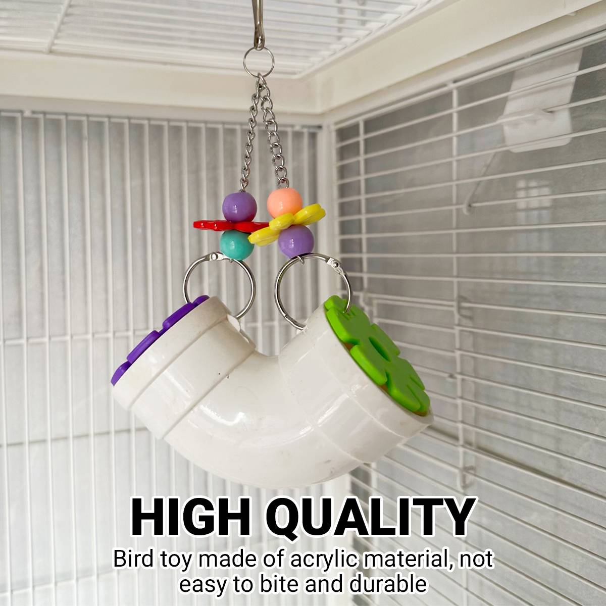 Interactive Bird Toy Hanging Food Dispenser