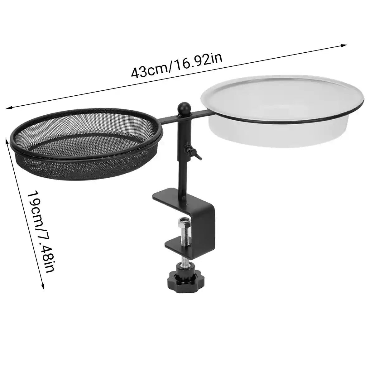 Carbon Steel Bird Feeder and Bath Stand Adjustable Clamp-On Outdoor Station
