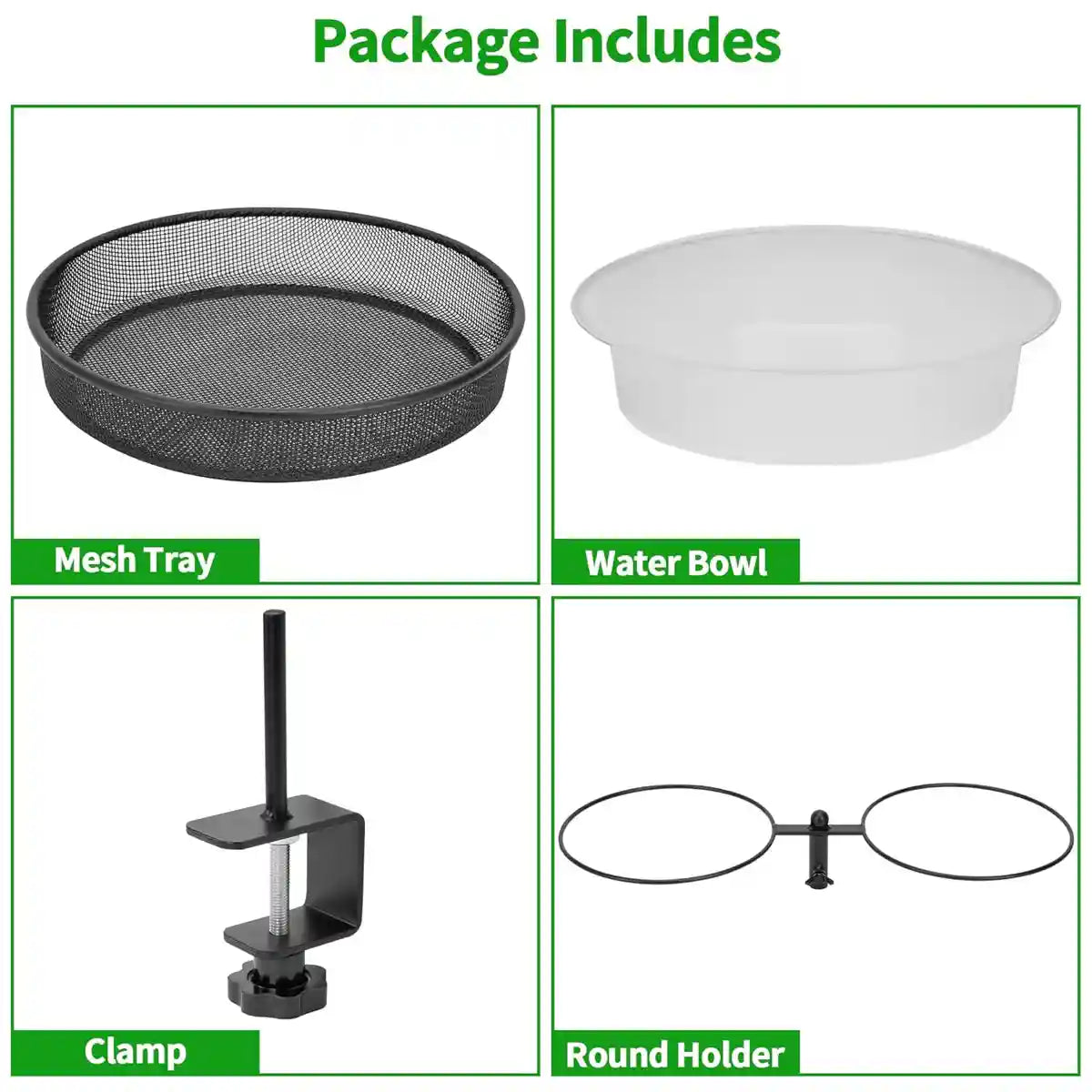 Carbon Steel Bird Feeder and Bath Stand Adjustable Clamp-On Outdoor Station