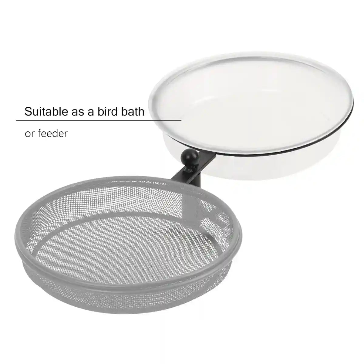 Carbon Steel Bird Feeder and Bath Stand Adjustable Clamp-On Outdoor Station