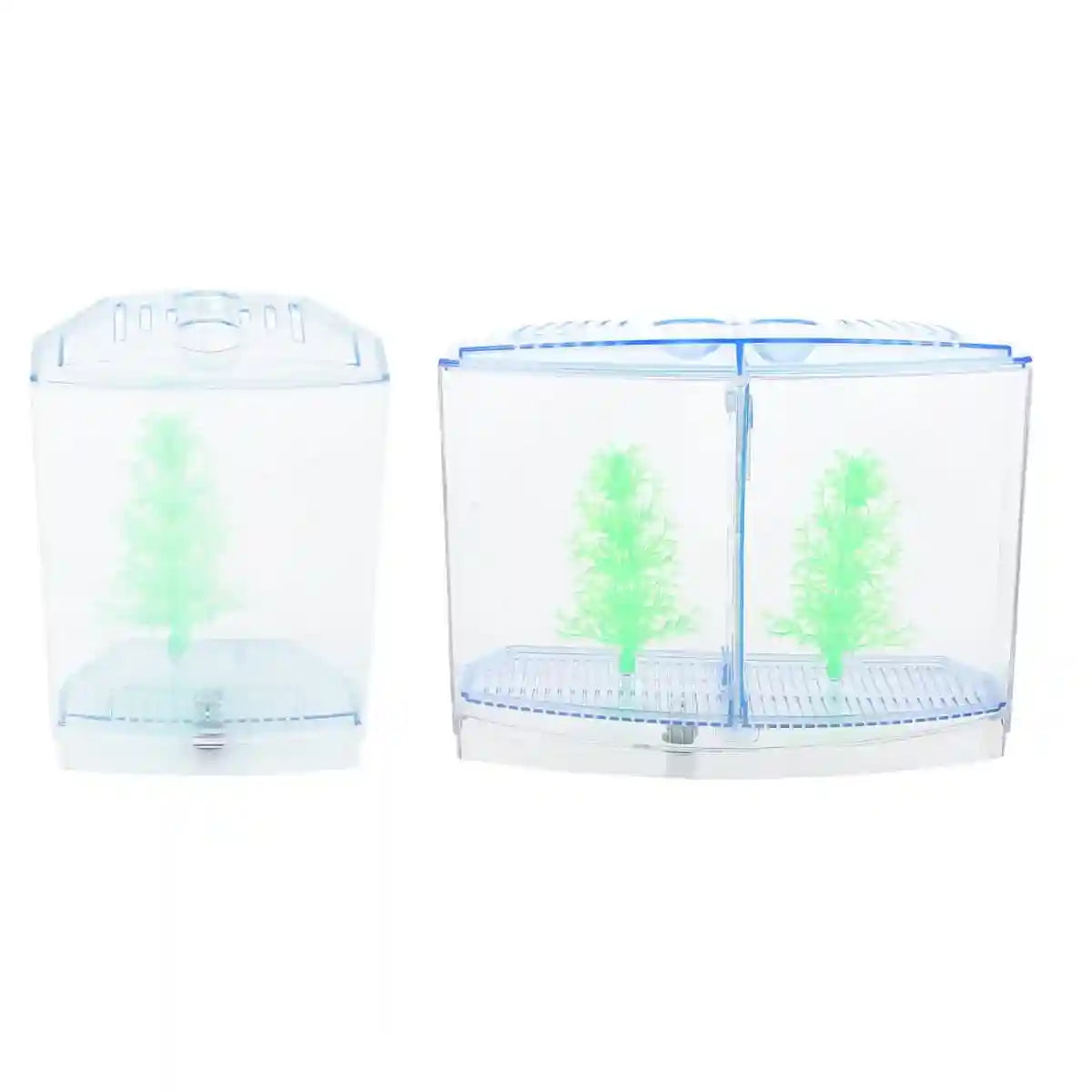 Dual Compartment Acrylic Betta Fish Tank Desktop Aquarium Display
