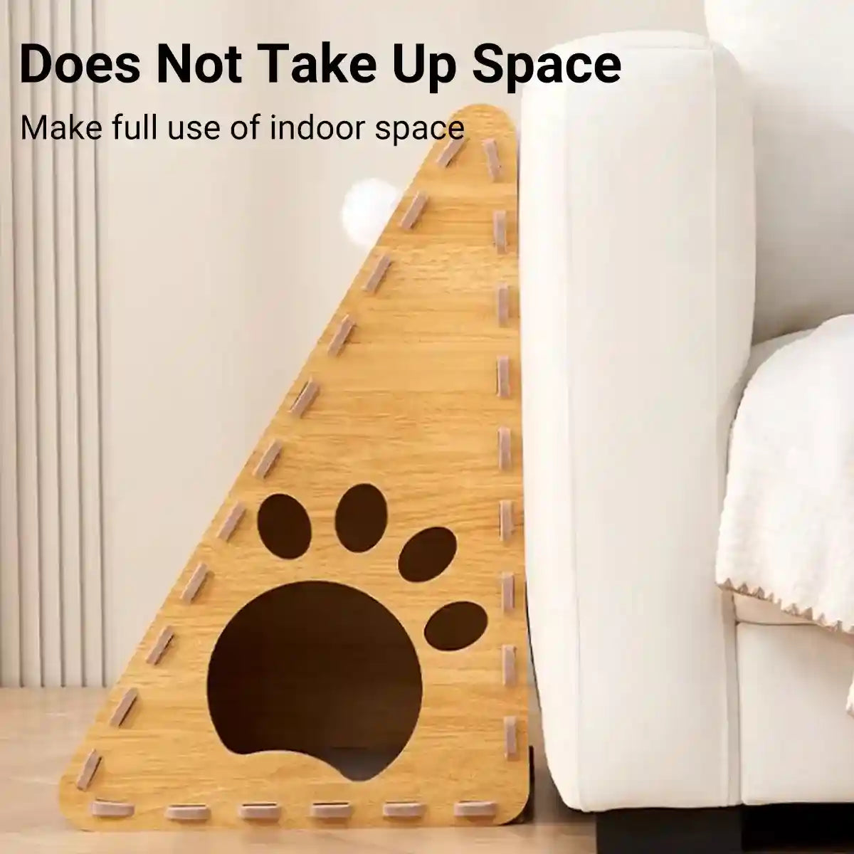 L-Shaped Cat Scratching Board with Nest and Plush Toy