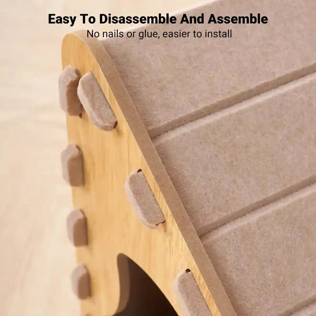 L-Shaped Cat Scratching Board with Nest and Plush Toy