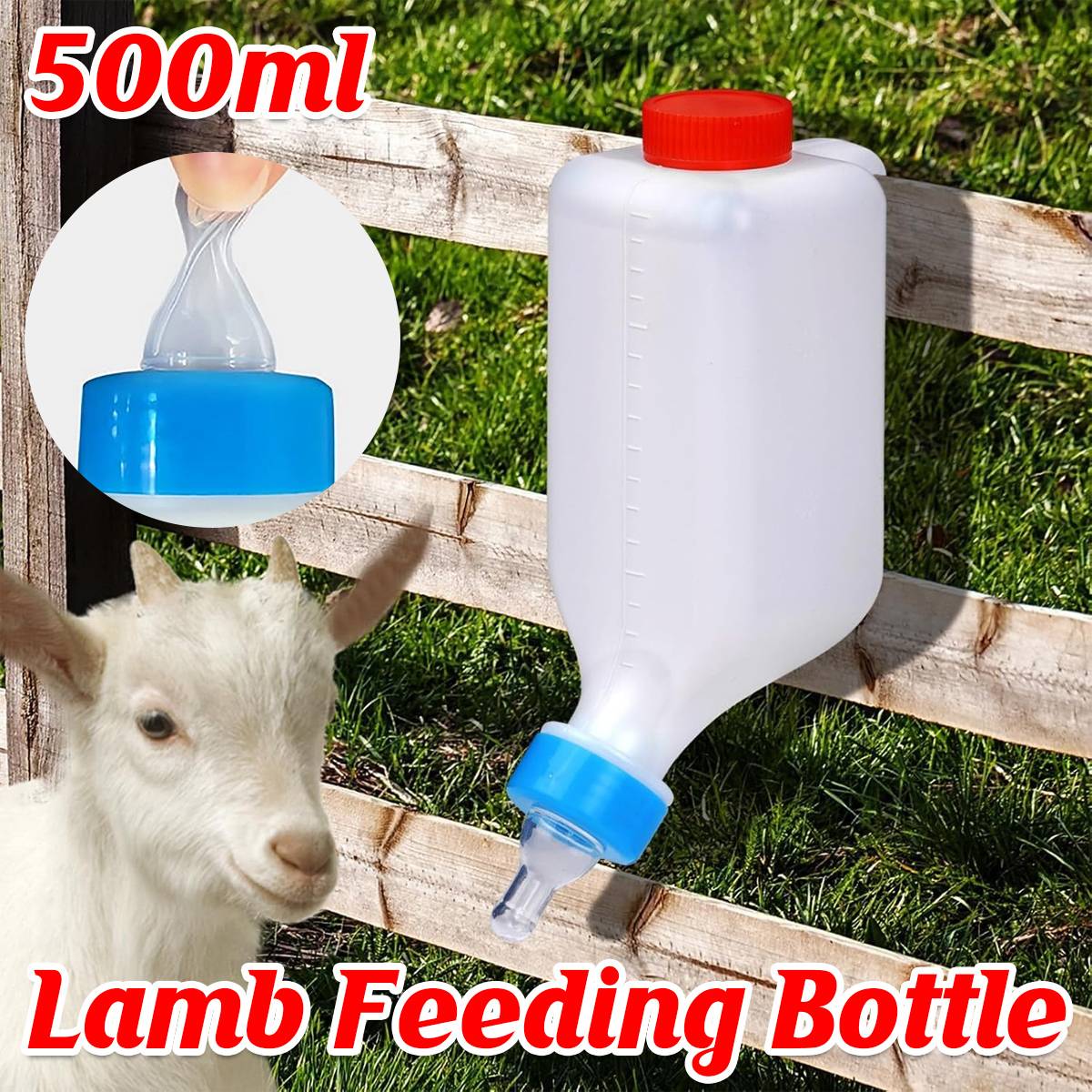 Lamb Feeding Bottle 500ml | Hanging Milk Feeder for Livestock & Newborns