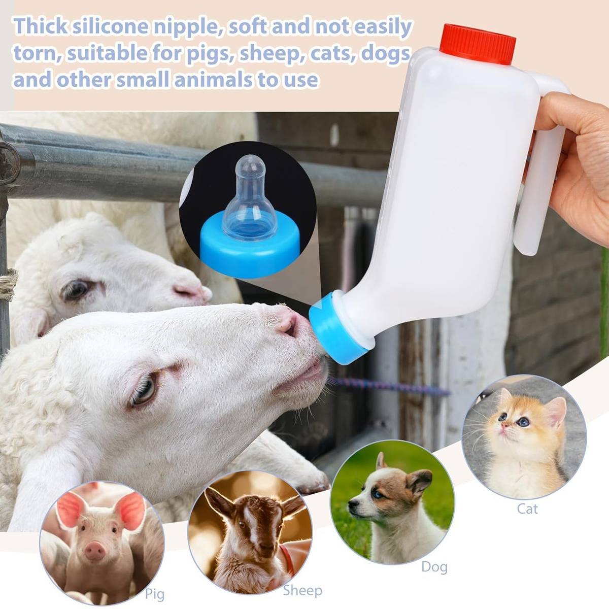 Lamb Feeding Bottle 500ml | Hanging Milk Feeder for Livestock & Newborns