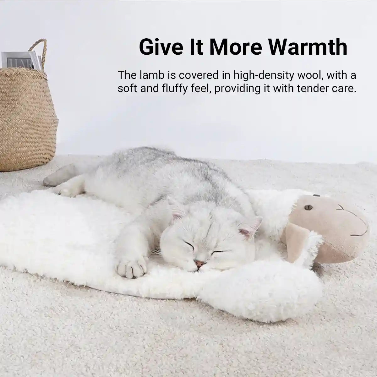 Lamb Pet Sleeping Mat Soft Fluffy Bed for Cats and Small Dogs