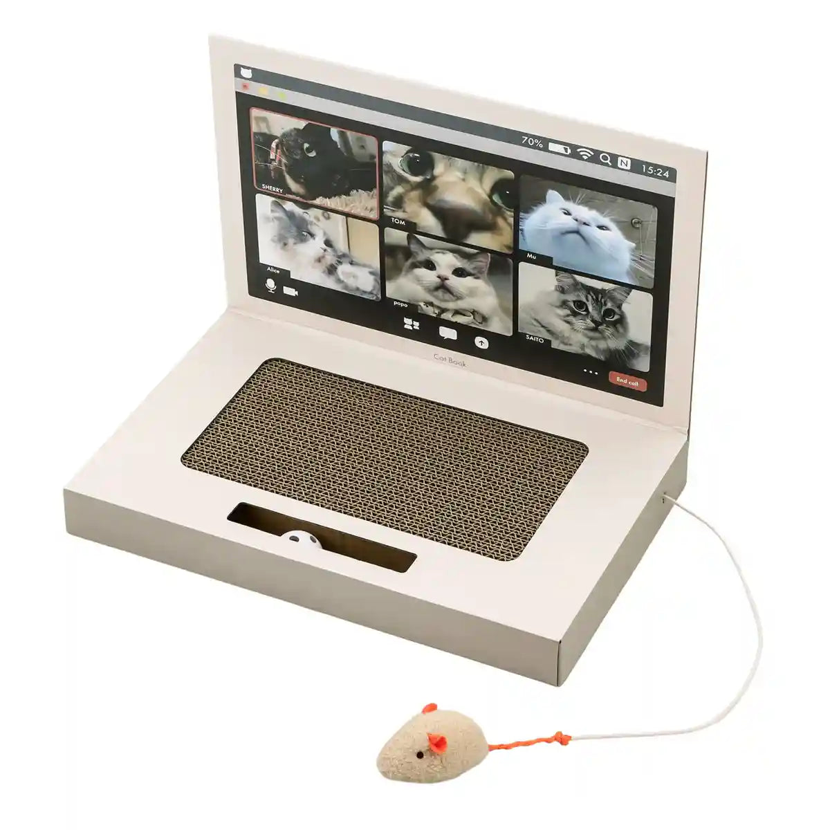 Laptop-Inspired Cat Scratching Board – Durable & Interactive Design