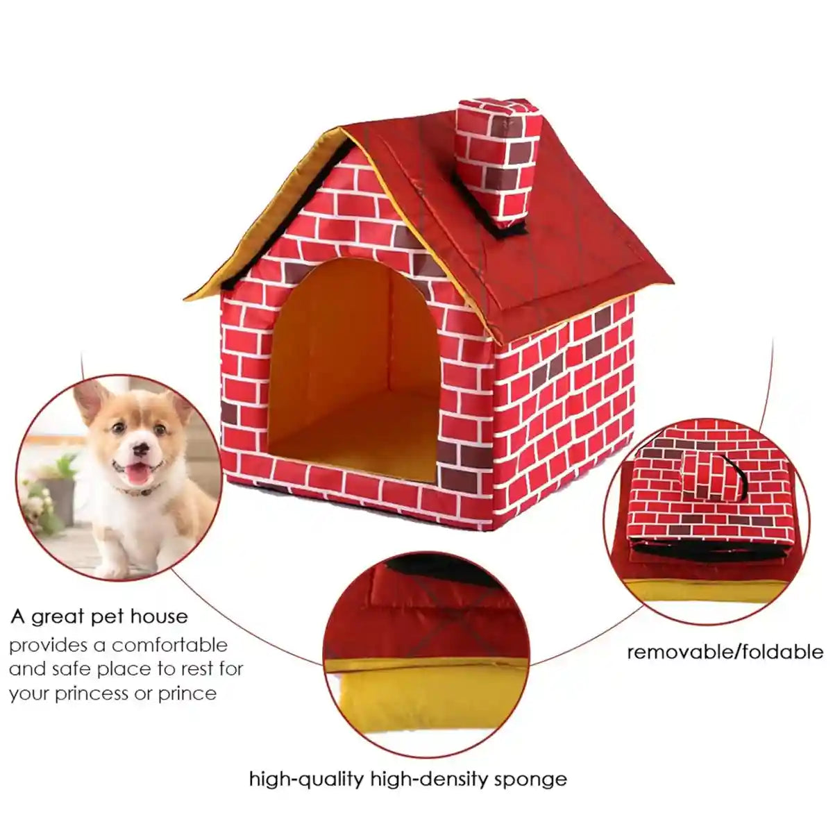 Foldable Pet House Portable Dog & Cat Indoor Bed Shelter