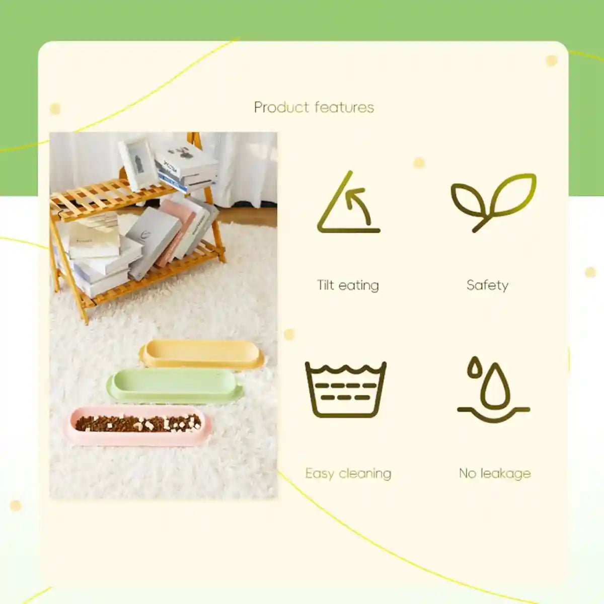 Non-Slip Cat Feeding Bowl Anti-Spill Single Food Dish for Kittens