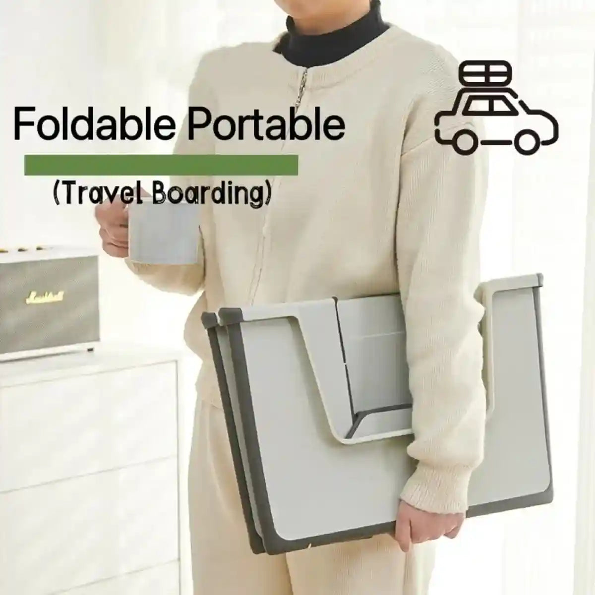 Foldable Cat Litter Box Open-Top Large Space with Scoop