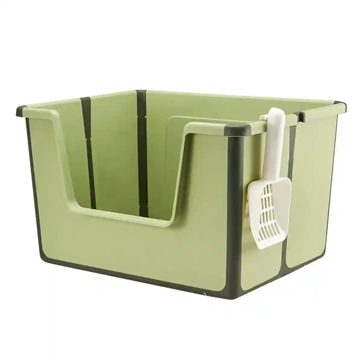 Foldable Cat Litter Box Open-Top Large Space with Scoop