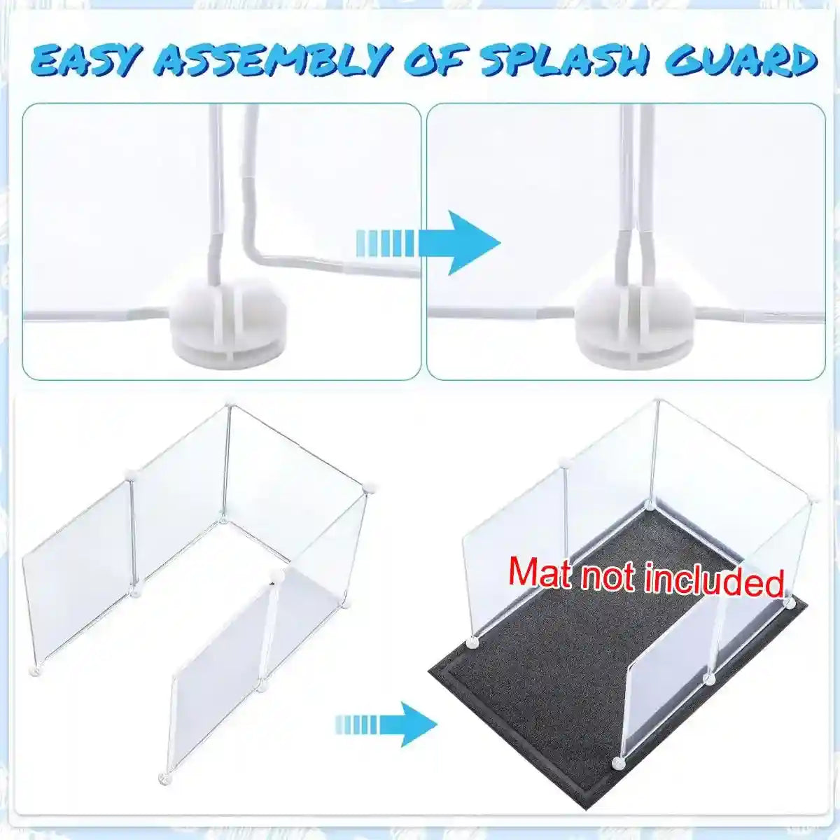 Splash Proof Cat Litter Box Enclosure Transparent & Easy-to-Clean Panels