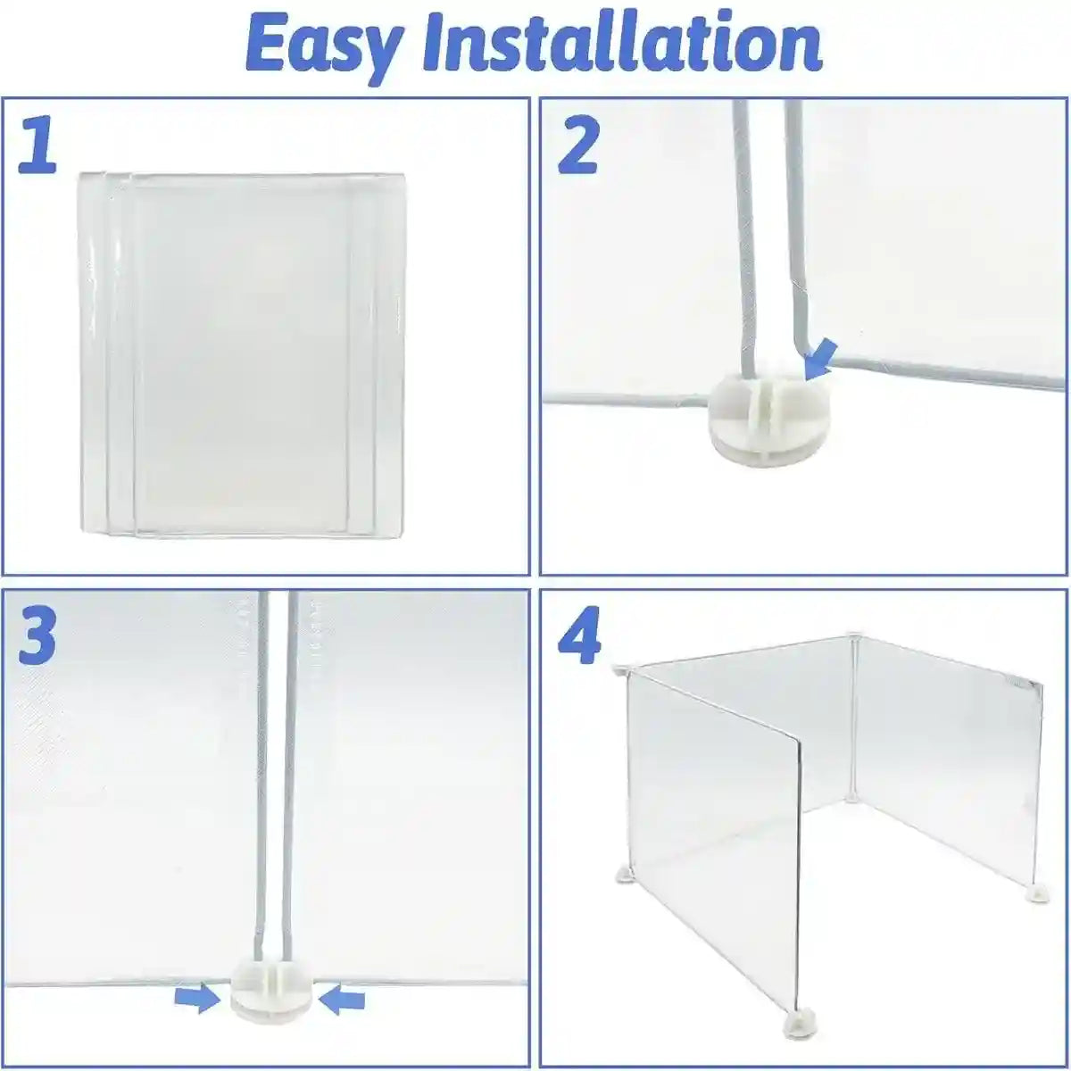 Splash Proof Cat Litter Box Enclosure Transparent & Easy-to-Clean Panels