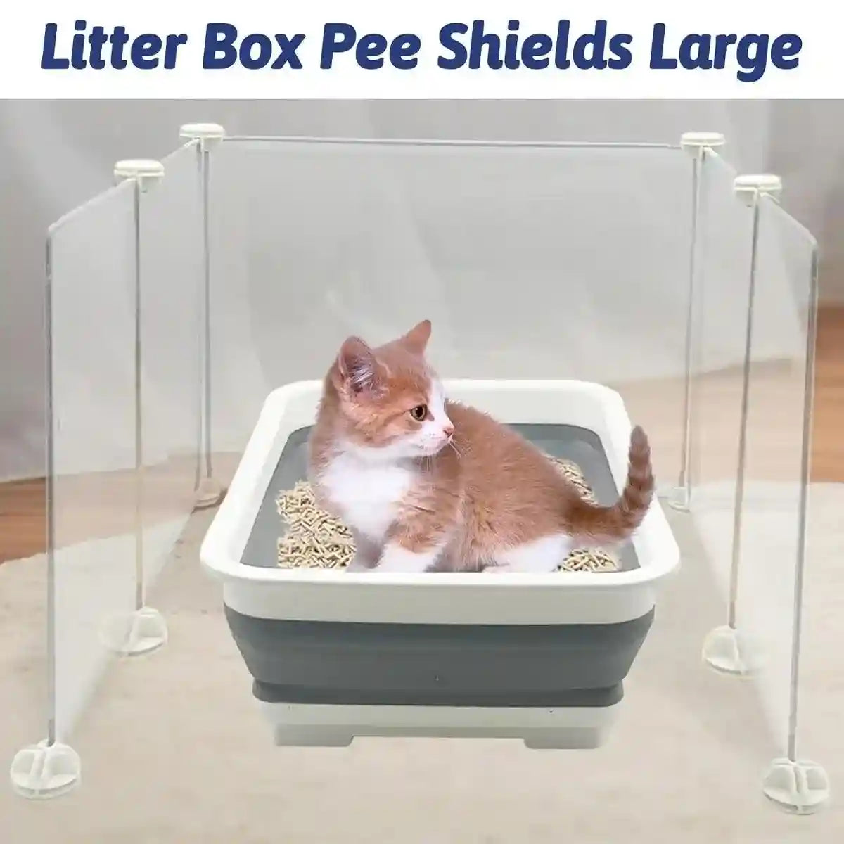 Splash Proof Cat Litter Box Enclosure Transparent & Easy-to-Clean Panels
