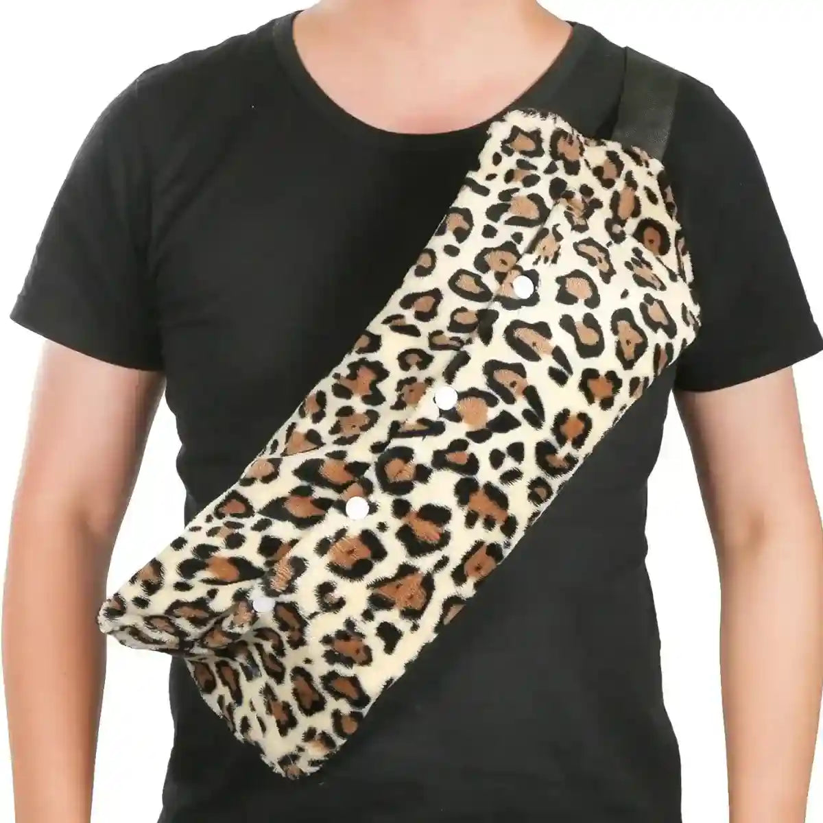 Stylish Reptile Carrier Bag with Leopard Print Travel Sling for Lizards