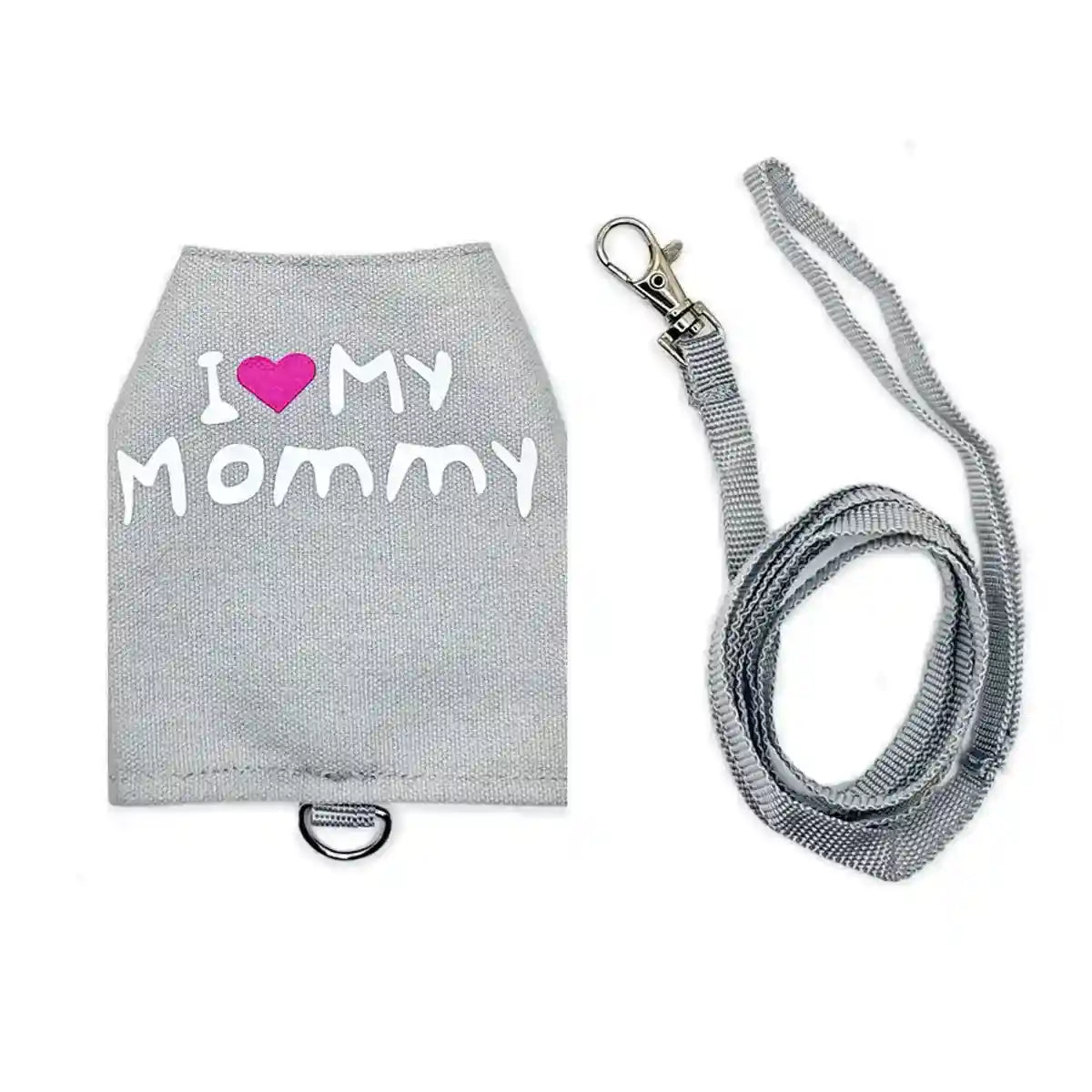 Luminous Reptile Clothes and Leash Set with "I Love Mommy" Print