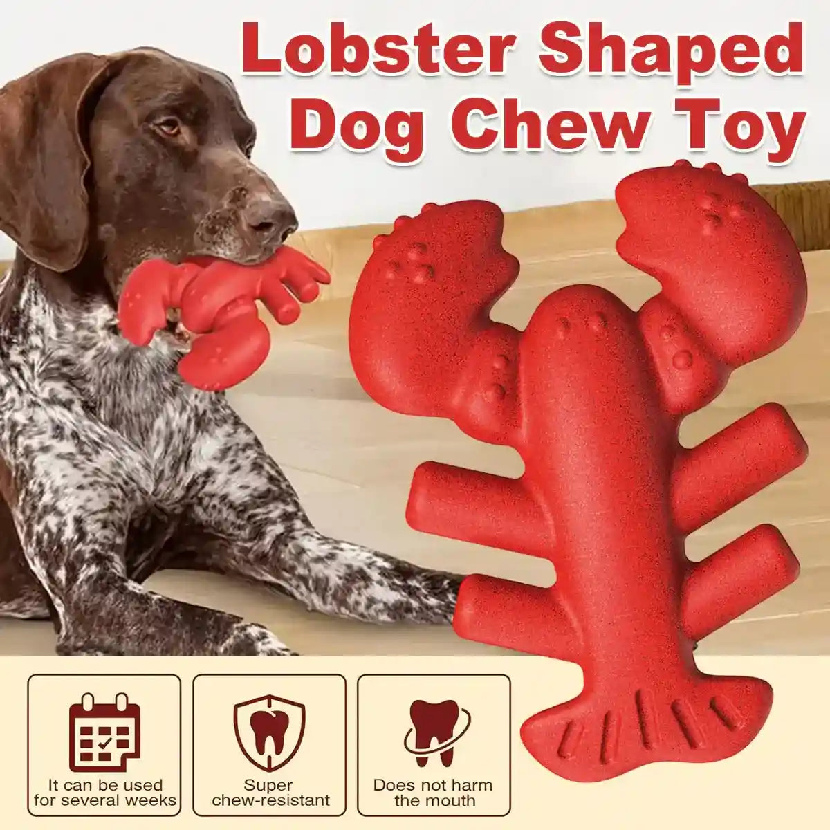 Tough Lobster Dog Chew Toy Durable Dental Toy for Large Breeds
