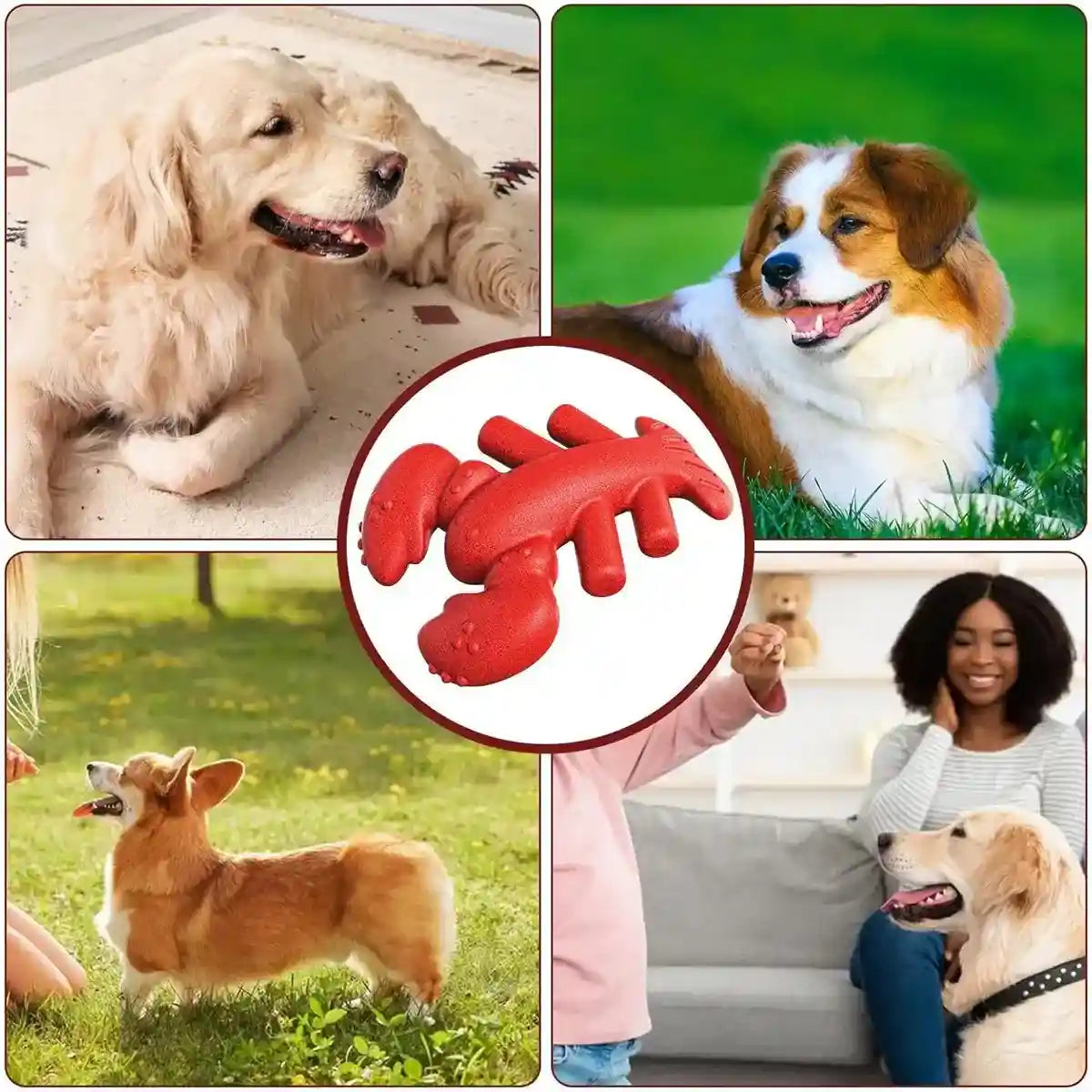 Tough Lobster Dog Chew Toy Durable Dental Toy for Large Breeds