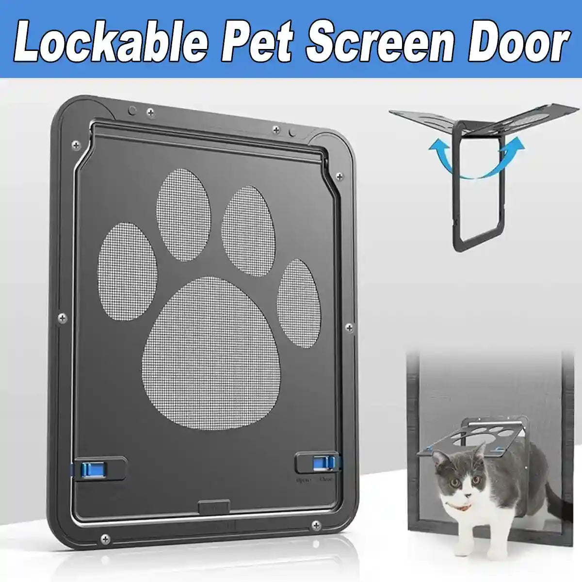 Magnetic Lock Pet Screen Door for Cats and Dogs