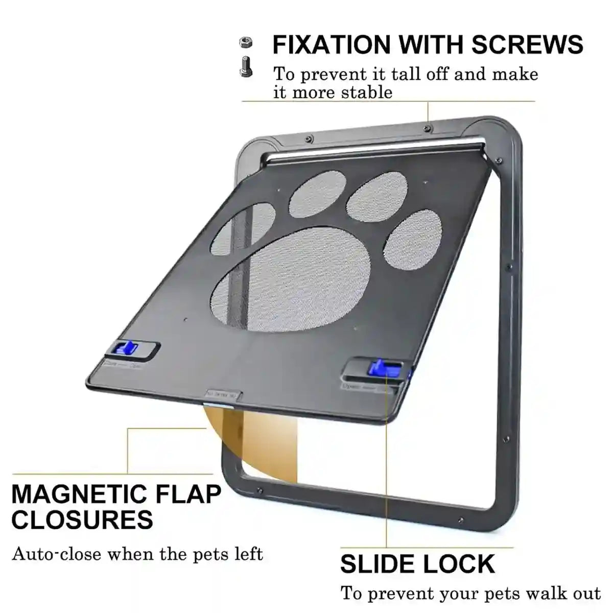Magnetic Lock Pet Screen Door for Cats and Dogs