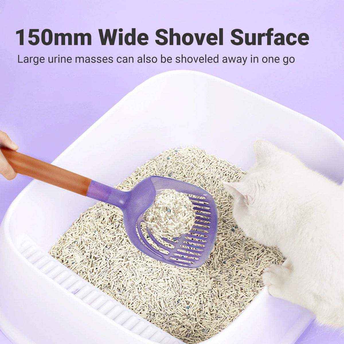 Long Handle Cat Litter Scoop with Angled Head & Filter Holes