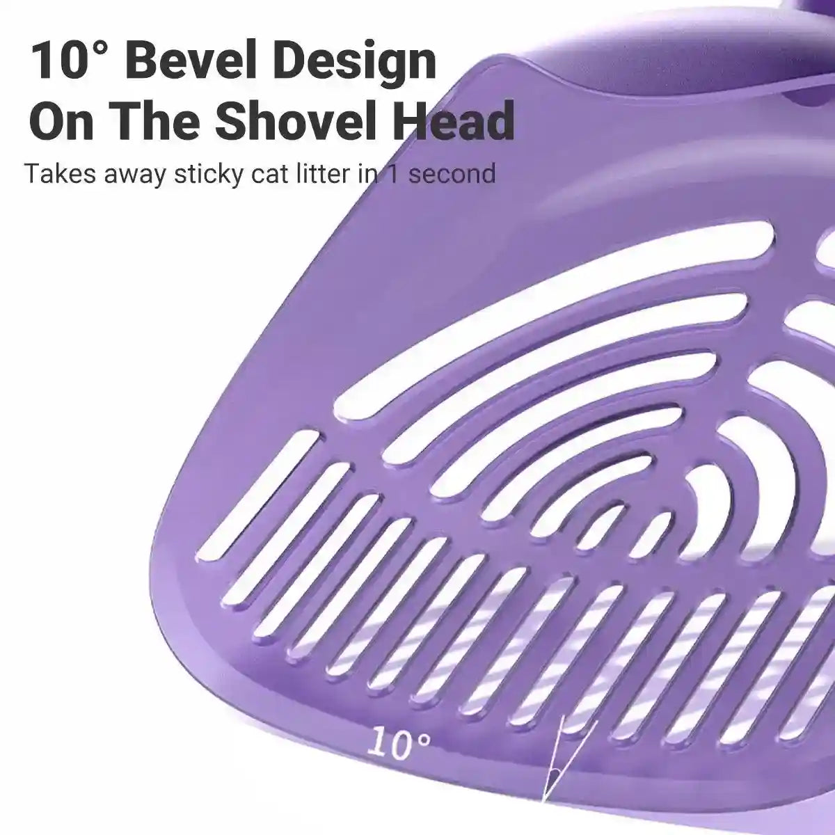 Long Handle Cat Litter Scoop with Angled Head & Filter Holes