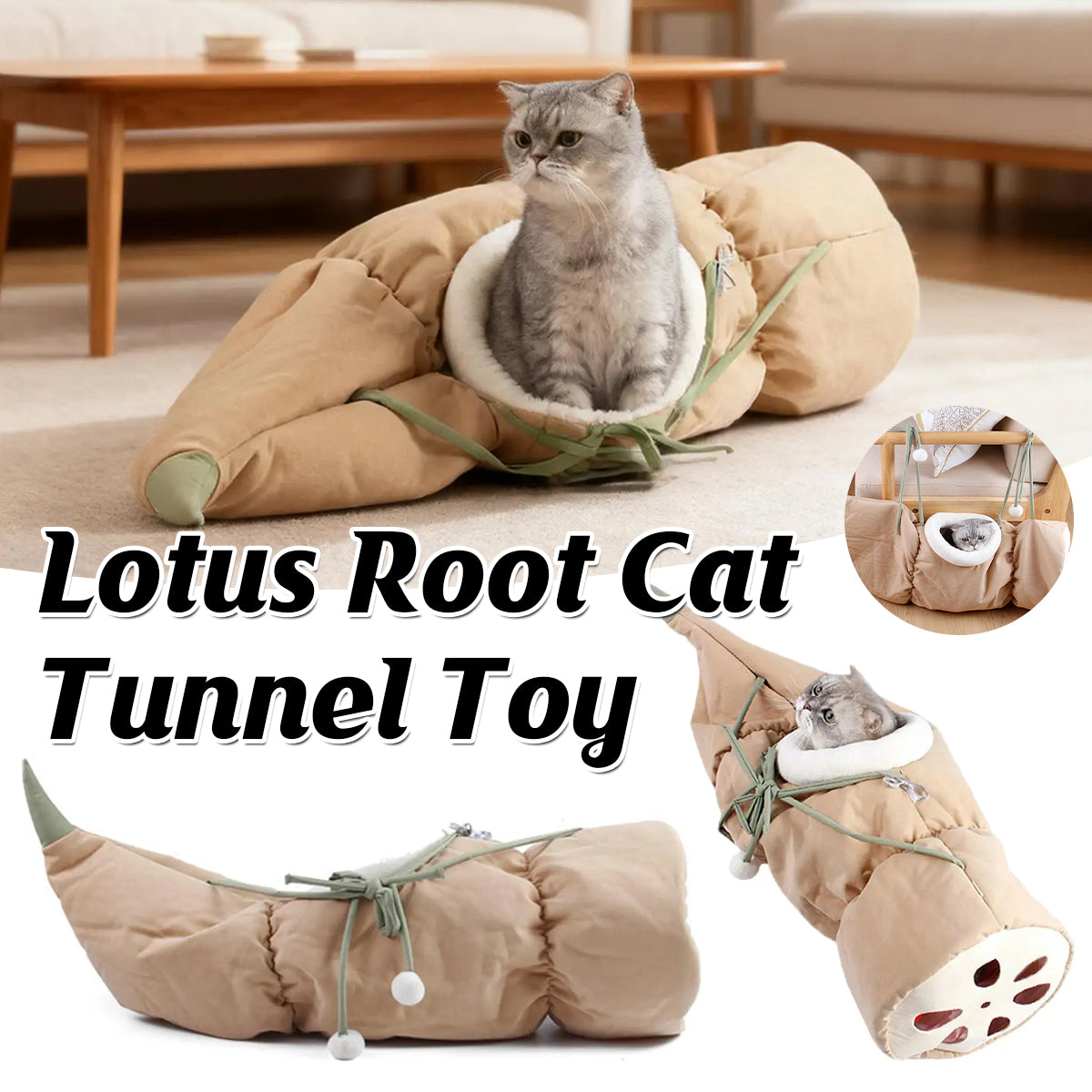 Lotus Root Shape Cat Tunnel Toy Durable Warm for Pet Indoor Play Hide Seek Use