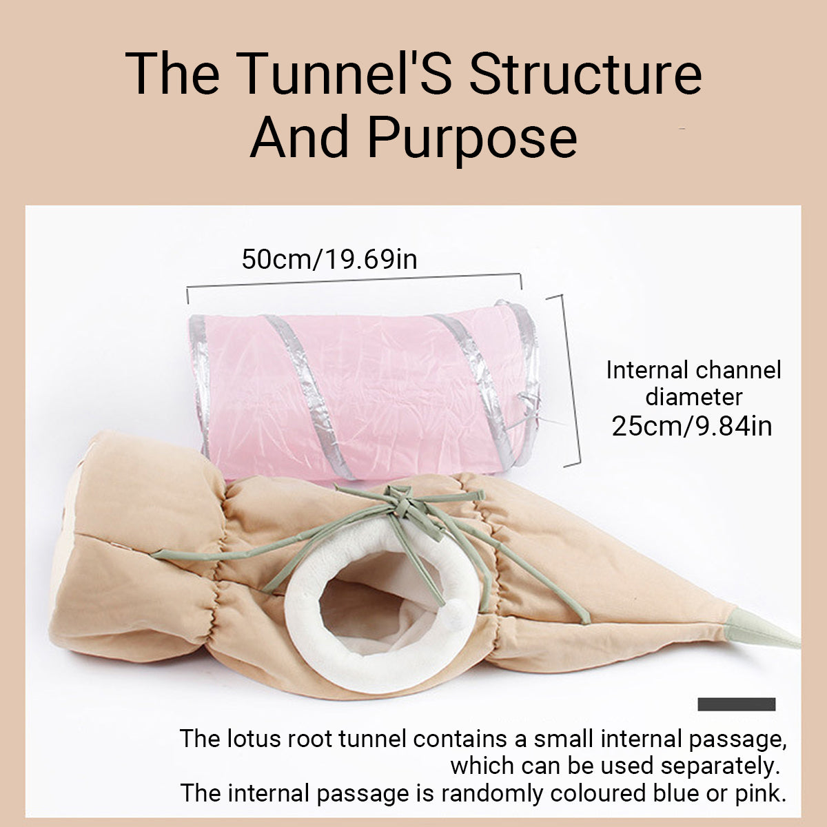 Lotus Root Shape Cat Tunnel Toy Durable Warm for Pet Indoor Play Hide Seek Use