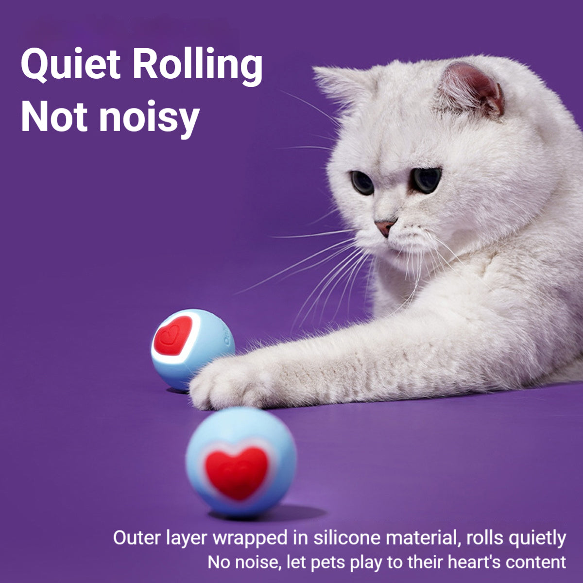 Zeze Interactive Cat Toy Ball With LED Heart Light