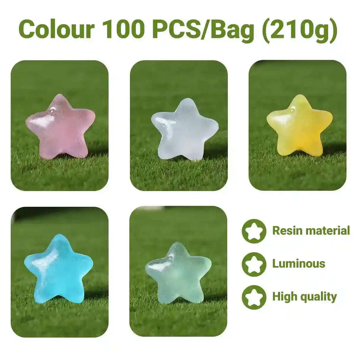 100PCS Decorative Multicolour Luminous Stones for Aquarium Glow