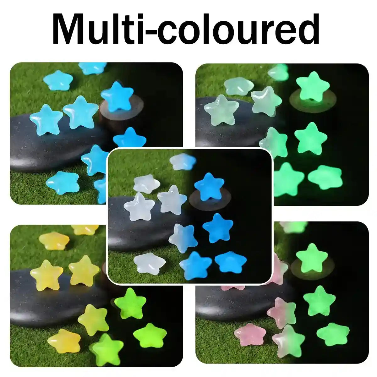 100PCS Decorative Multicolour Luminous Stones for Aquarium Glow