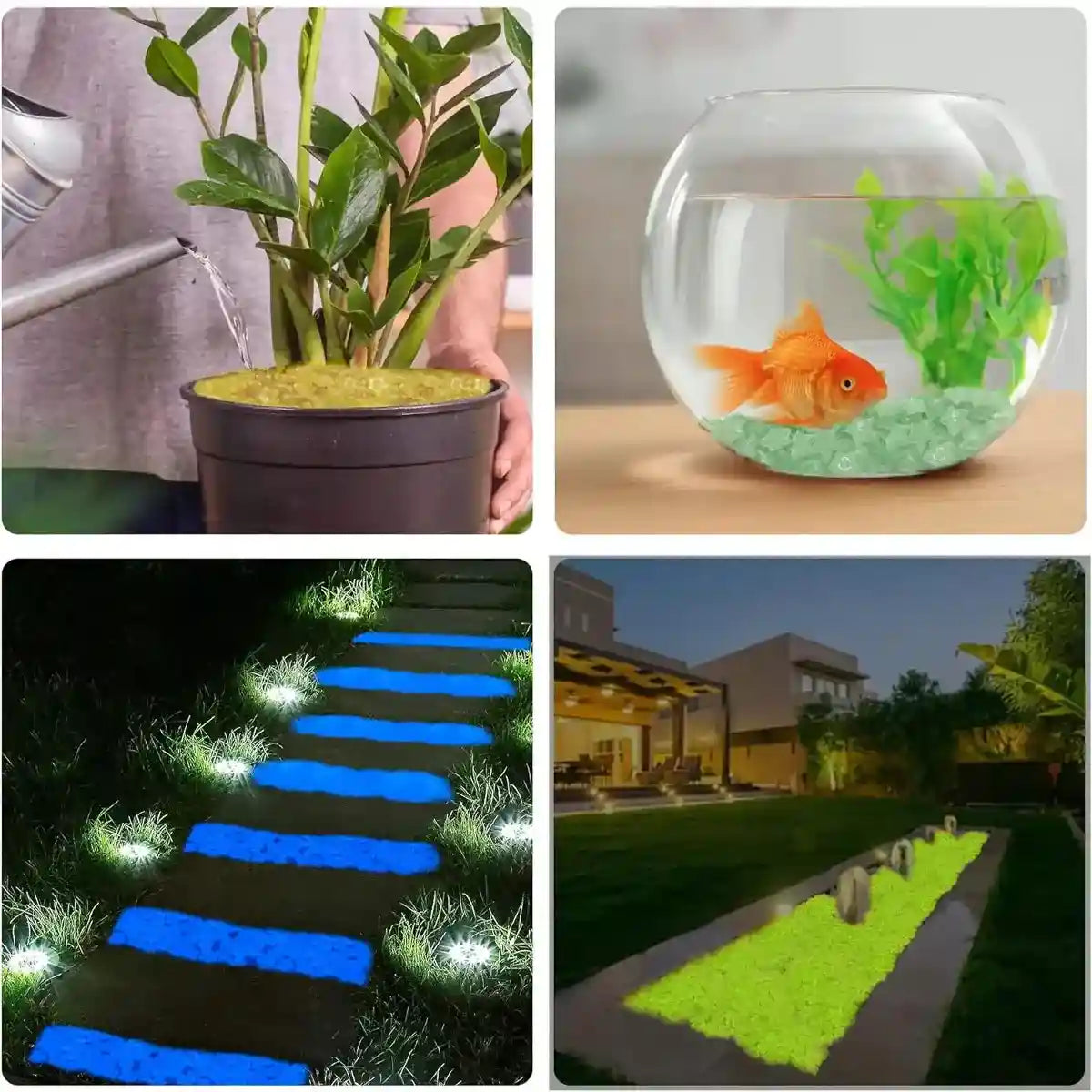 100PCS Decorative Multicolour Luminous Stones for Aquarium Glow