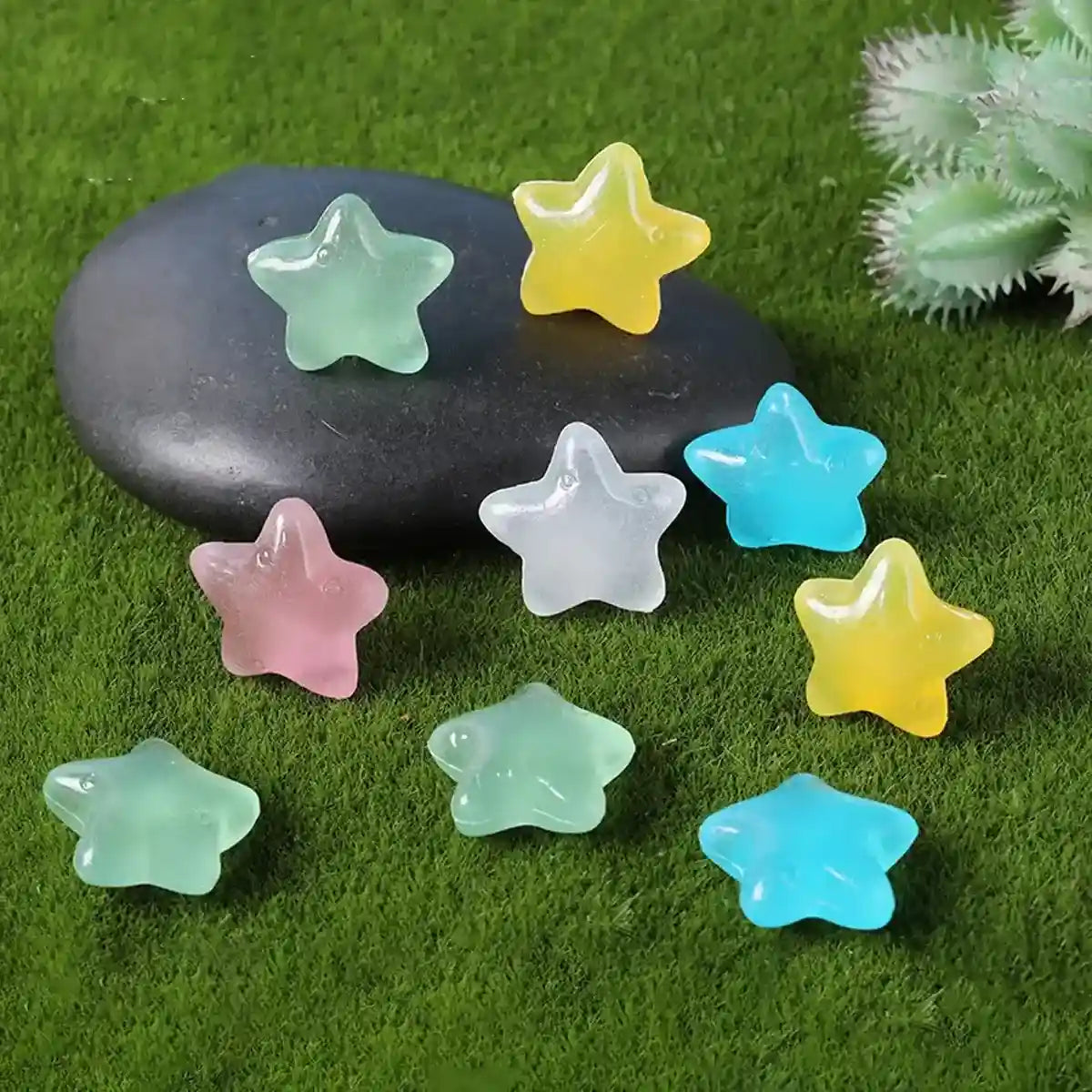 100PCS Decorative Multicolour Luminous Stones for Aquarium Glow