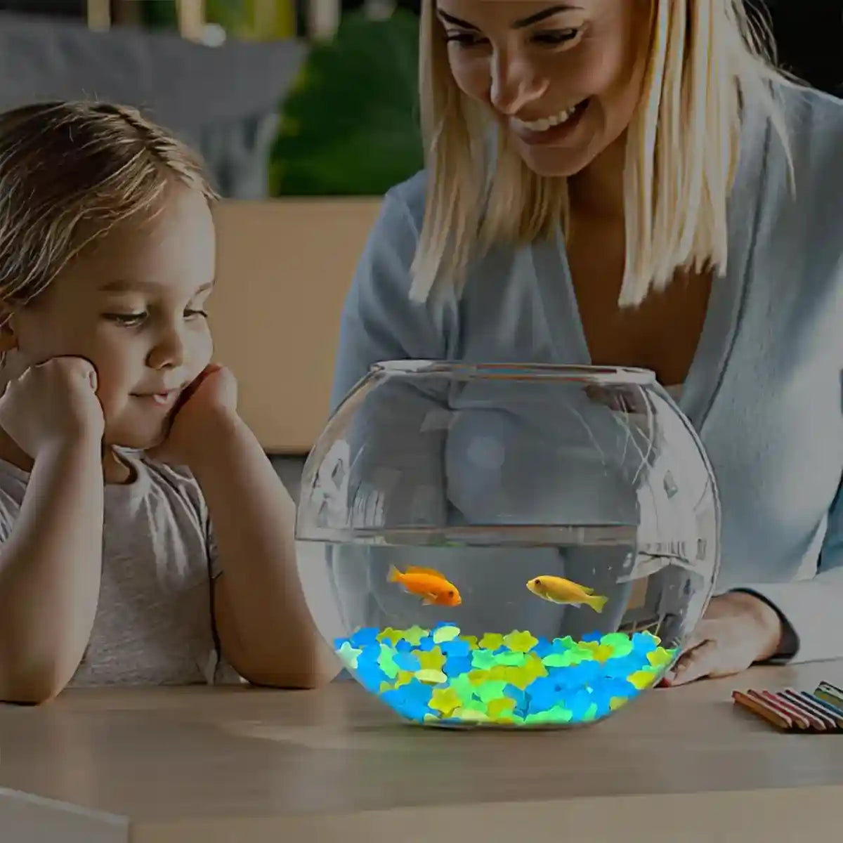 100PCS Decorative Multicolour Luminous Stones for Aquarium Glow