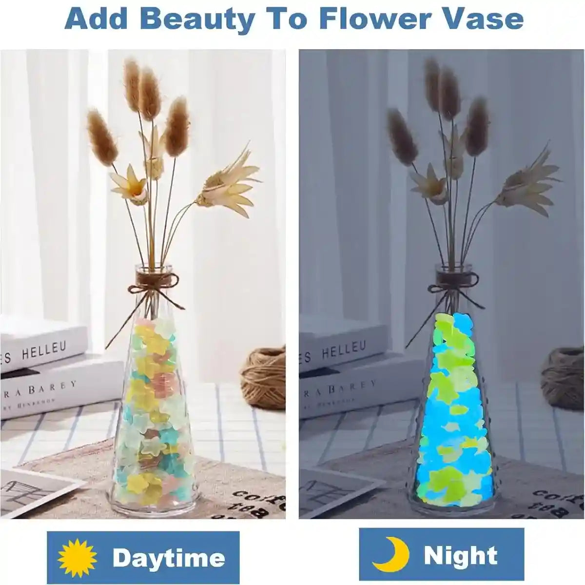 100PCS Decorative Multicolour Luminous Stones for Aquarium Glow