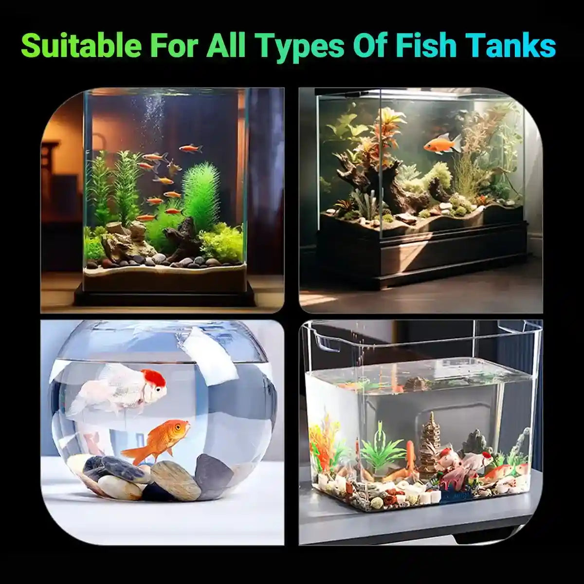 100PCS Decorative Multicolour Luminous Stones for Aquarium Glow