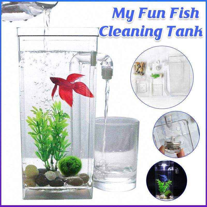 Stylish Self-Cleaning Mini Fish Tank with LED Light