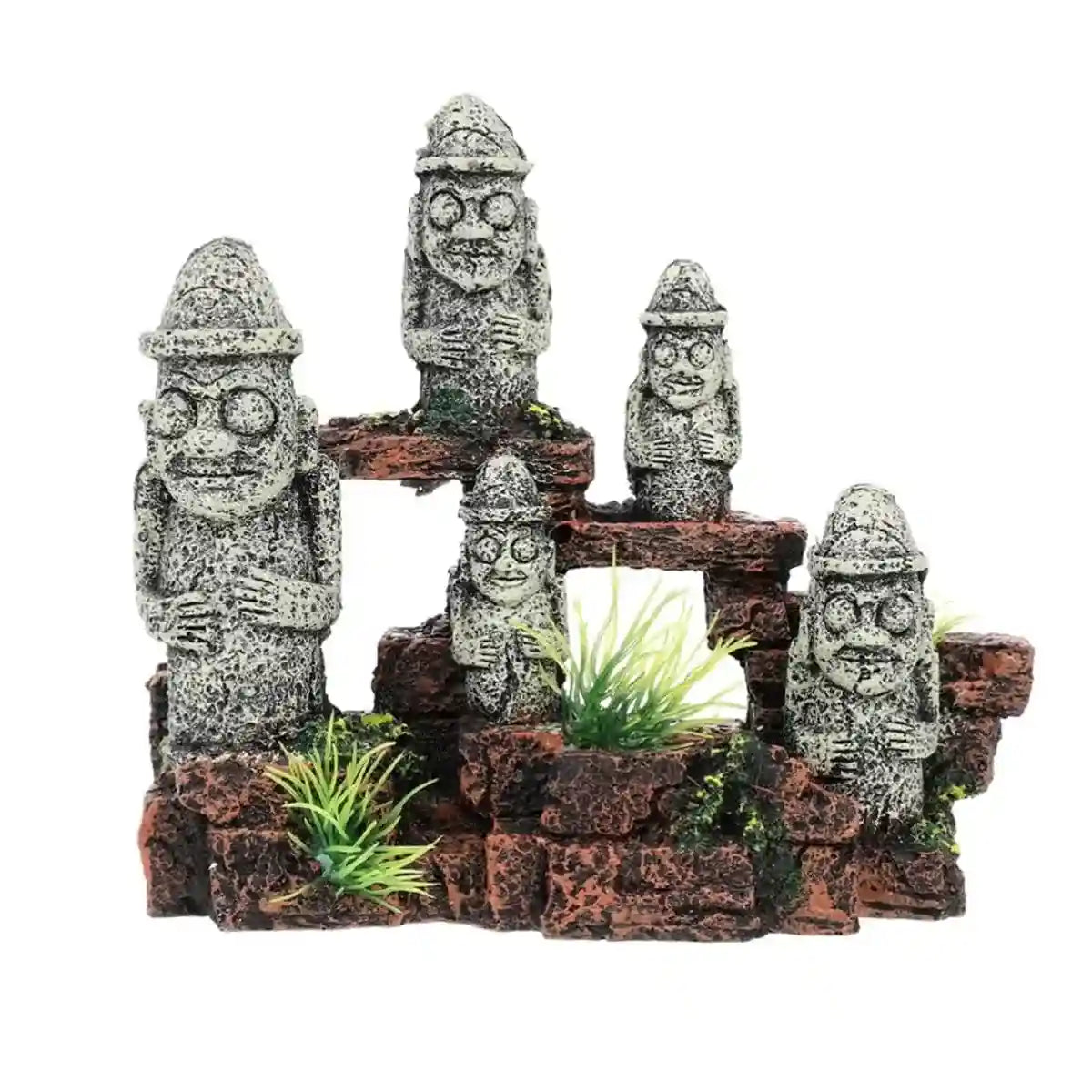 Easter Island Ornament Moai Statues Fish Tank Decoration Resin Model