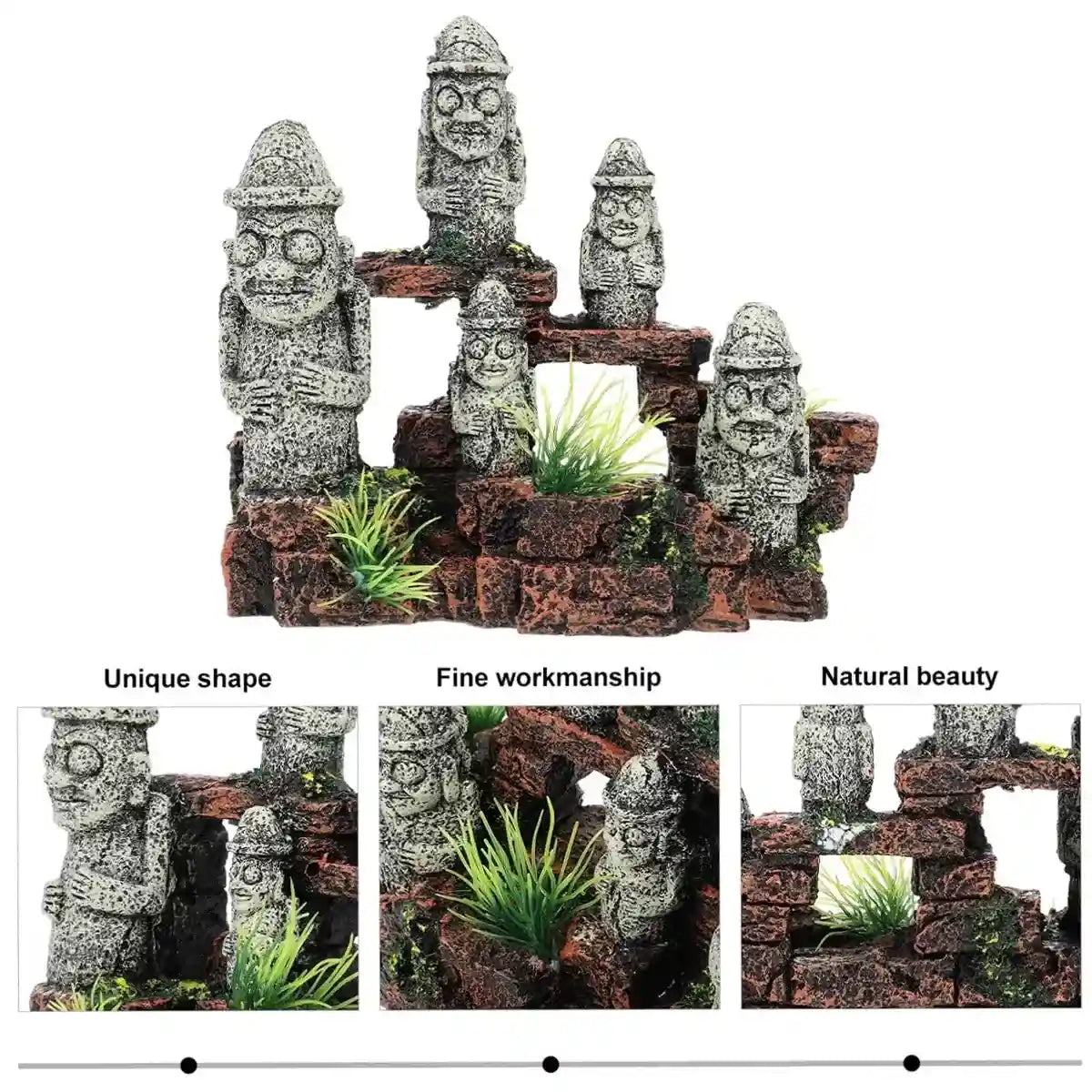 Easter Island Ornament Moai Statues Fish Tank Decoration Resin Model