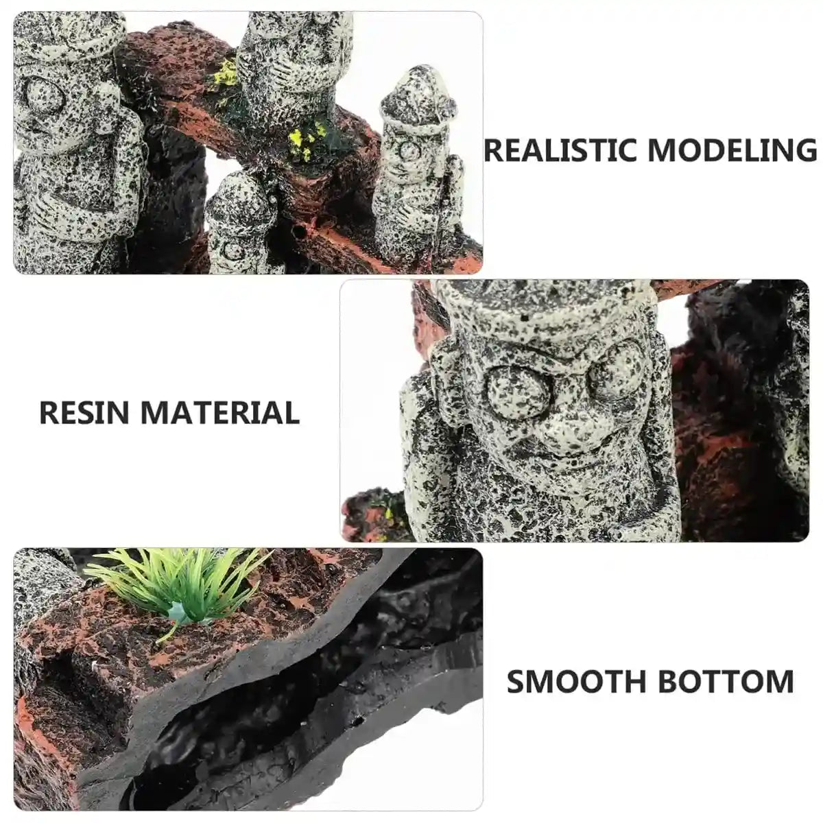 Easter Island Ornament Moai Statues Fish Tank Decoration Resin Model