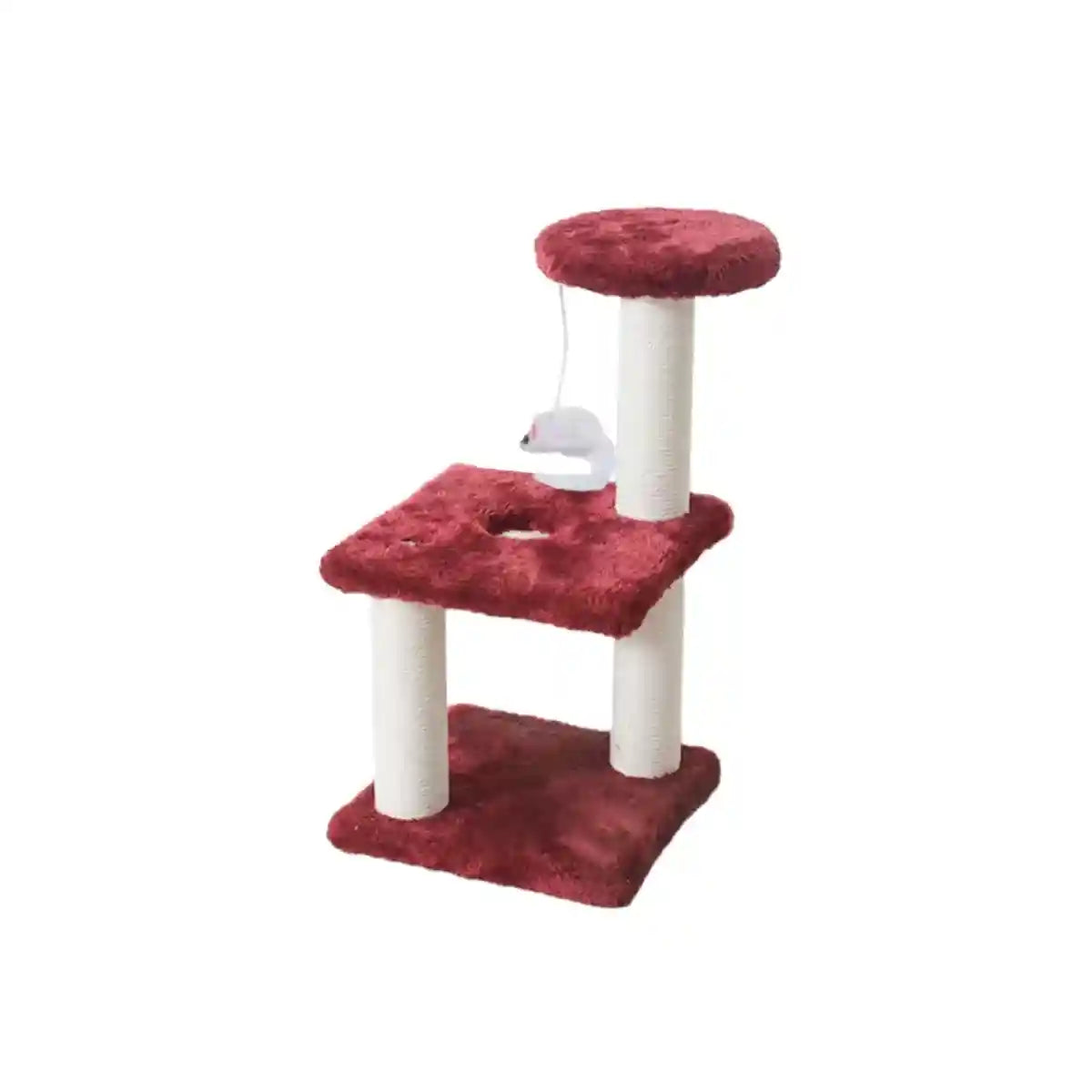 Compact Cat Climbing Post with Sisal and Hanging Toy for Kittens