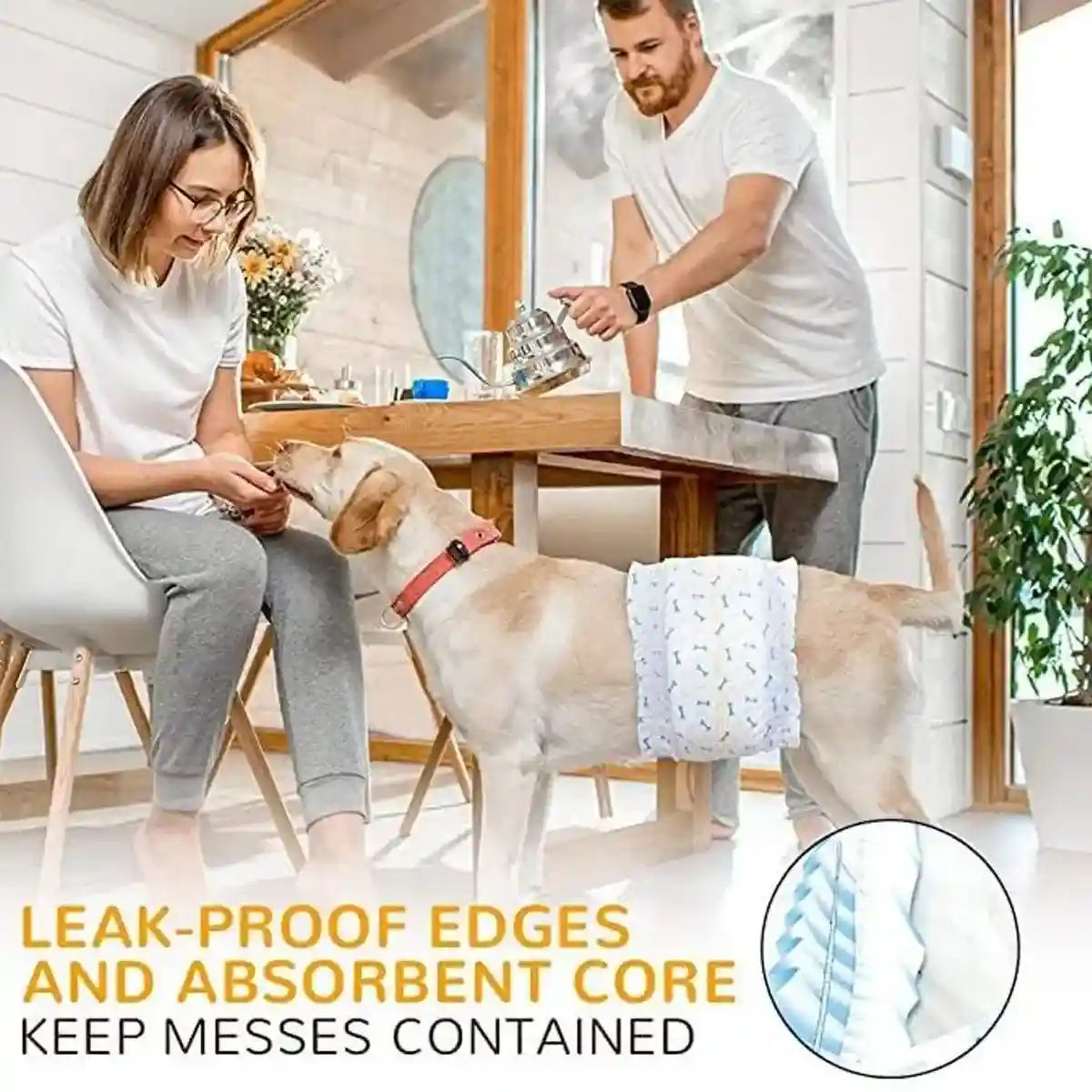 Male Dog Diapers Adjustable Fit Leak-Proof with Wetness Indicator